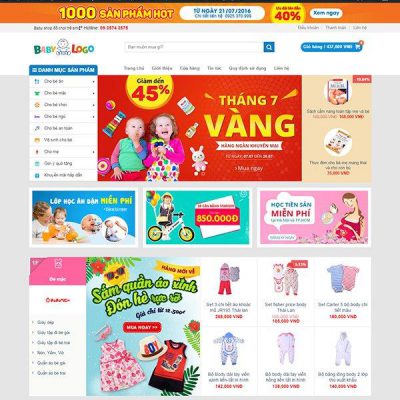 Mẫu website Baby Shop