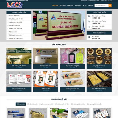 Mẫu website làm biển chức danh
