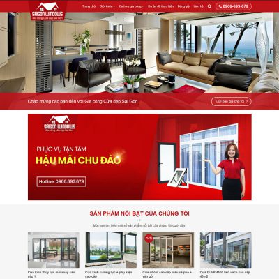 Mẫu website bán cửa nhôm
