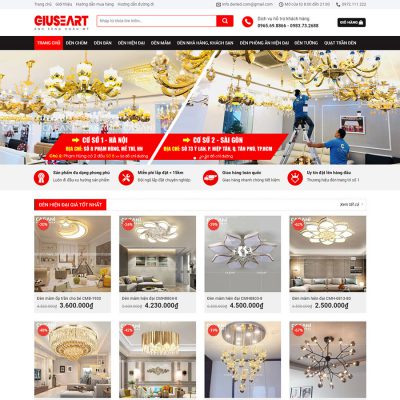 Mẫu website bán đèn trang trí