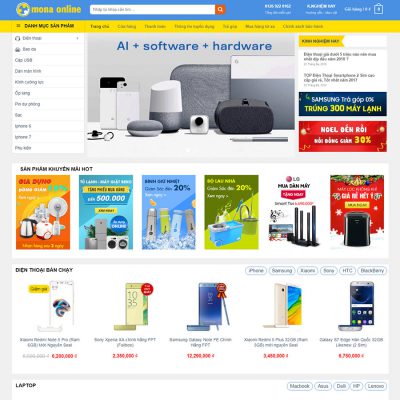 Mẫu website điện máy xanh