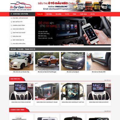 Mẫu website bán đồ chơi xe