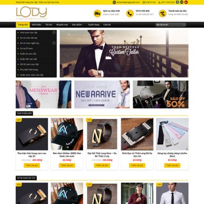 Mẫu website bán đồ nam