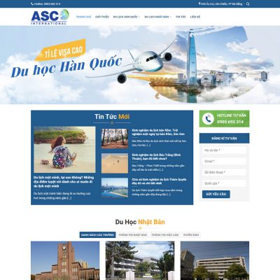 Mẫu website du học