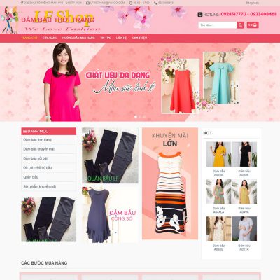 Mẫu website bán quần áo thời trang