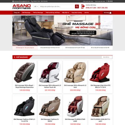 Mẫu website bán ghế matxa