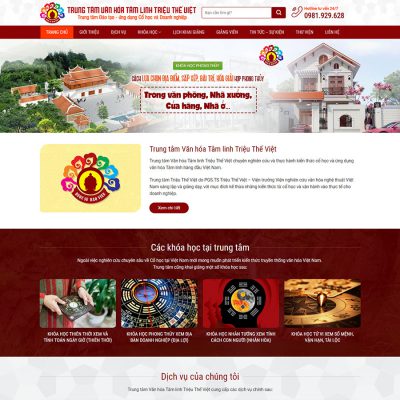Mẫu website khóa học phong thủy
