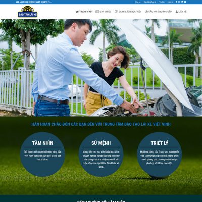 Mẫu website trung tâm lái xe