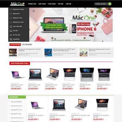 Mẫu website bán laptop