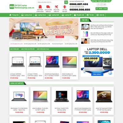 Mẫu website bán laptop 02