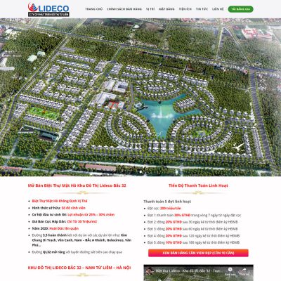 Mẫu website bất động sản Lideco
