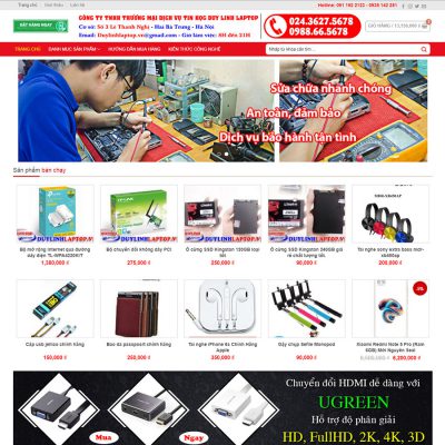 Mẫu website linh kiện