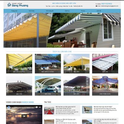 Mẫu website thi công mái hiên
