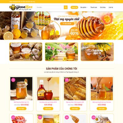 Mẫu website bán mật ong