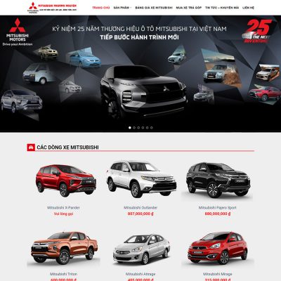 Mẫu website bán xe mitsubishi
