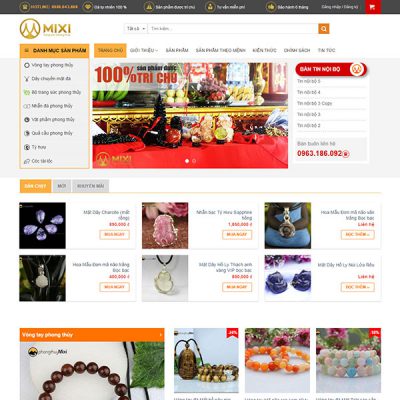Mẫu website bán vật phẩm phong thủy