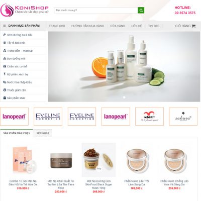 Mẫu website bán mỹ phẩm