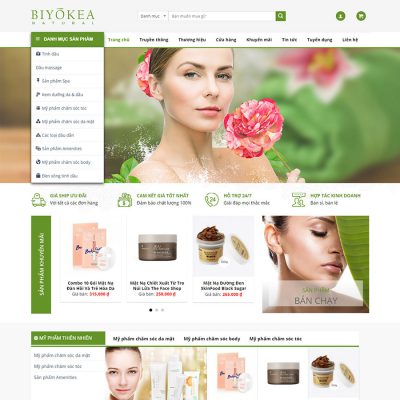 Mẫu website bán mỹ phẩm đẹp
