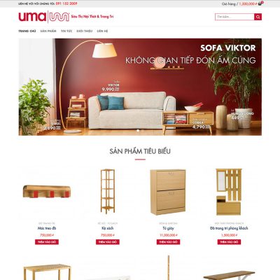 Mẫu website bán nội thất xinh