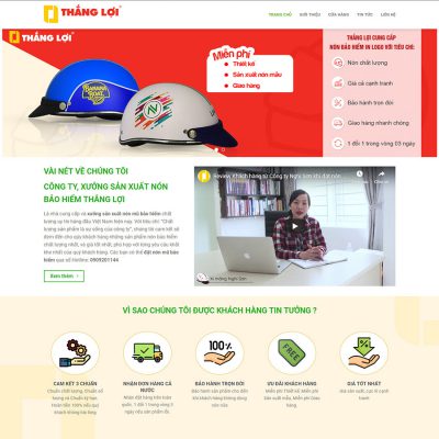 Mẫu website bán nón bảo hiểm