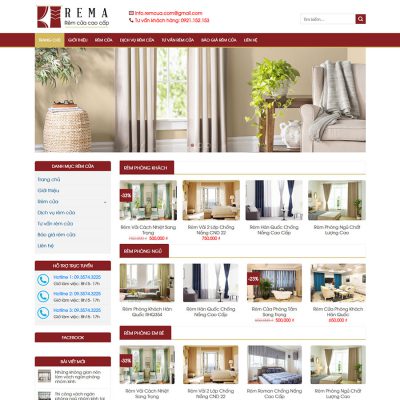 Mẫu website bán rèm cửa