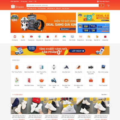 Mẫu website bán hàng shopee
