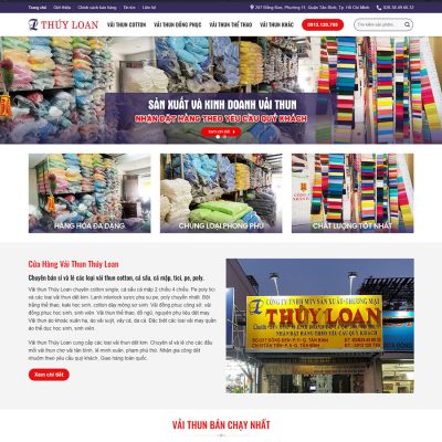 Mẫu website shop bán vải