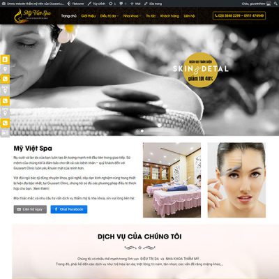 Mẫu website trung tâm Spa
