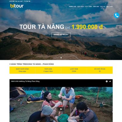 Mẫu landing page du lịch