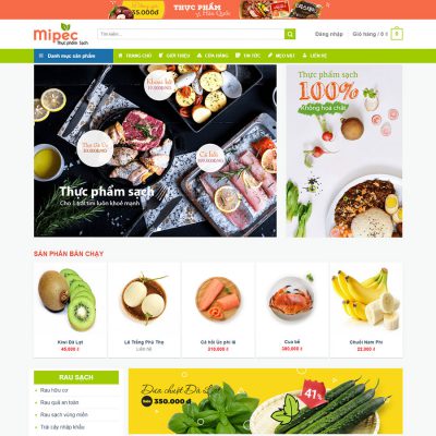 Mẫu website Shop bán thực phẩm tươi