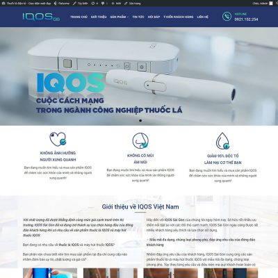 Mẫu website bán thuốc lá điện tử