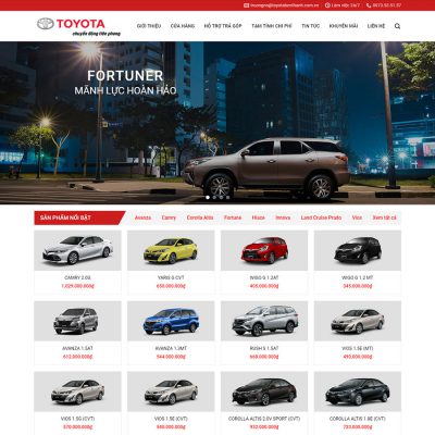 Mẫu website bán xe Toyota 01