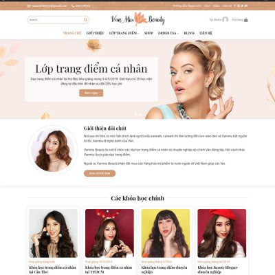 Mẫu website dạy trang điểm