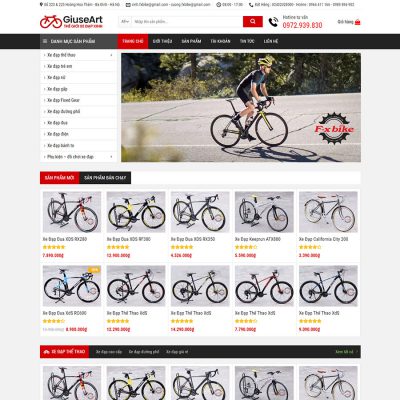 Mẫu website bán xe đạp
