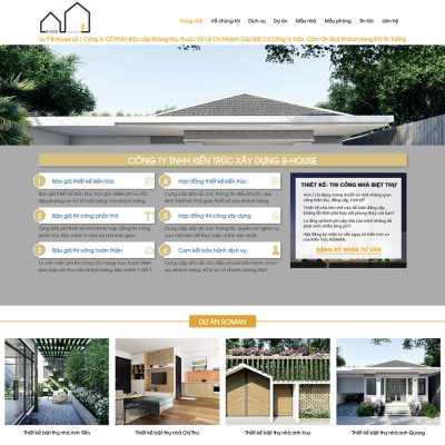 Mẫu website thiết kế biệt thự