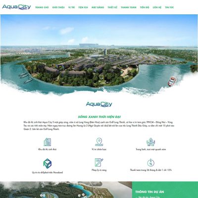 Mẫu landing page bất động sản Aqua City