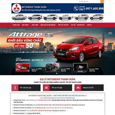 Mẫu website bán xe