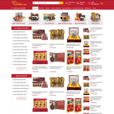 Mẫu website bán nhân sâm 01