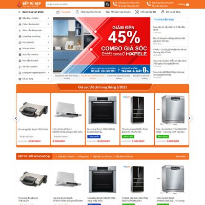 Mẫu website bán bếp từ