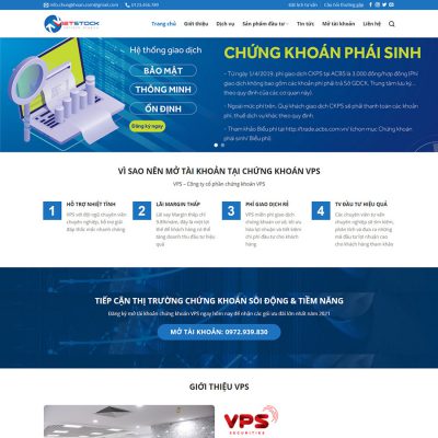 Mẫu website giới thiệu công ty chứng khoán