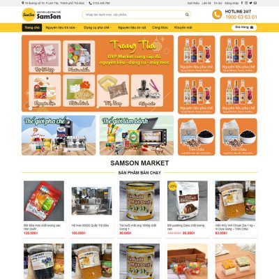 Mẫu website bán nguyên liệu