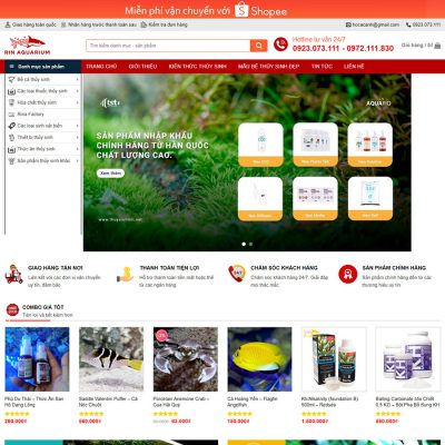 Mẫu website bán đồ thủy sinh 01