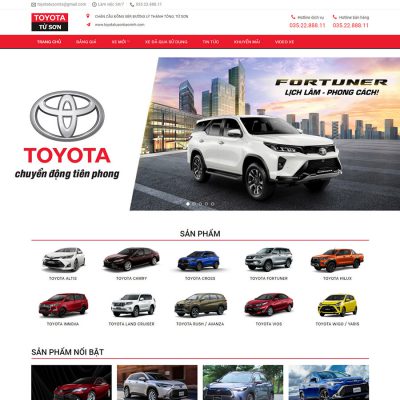 Mẫu website bán xe toyota 02