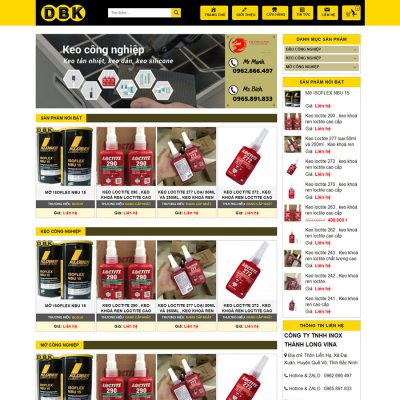 Mẫu website bán keo mỡ