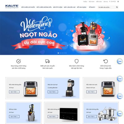 Mẫu website bán nồi chiên không dầu
