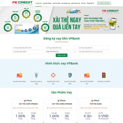 Mẫu website tín dụng vpbank