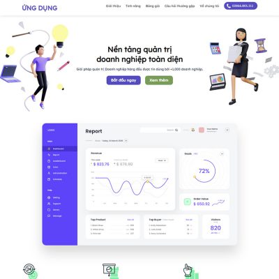 Landing page phần mềm, ứng dụng