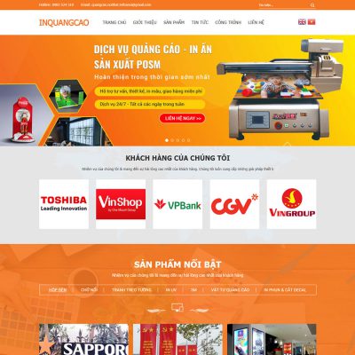 Mẫu website dịch vụ quảng cáo, biển quảng cáo