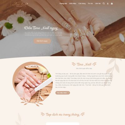 Mẫu website dịch vụ nail và phụ kiện