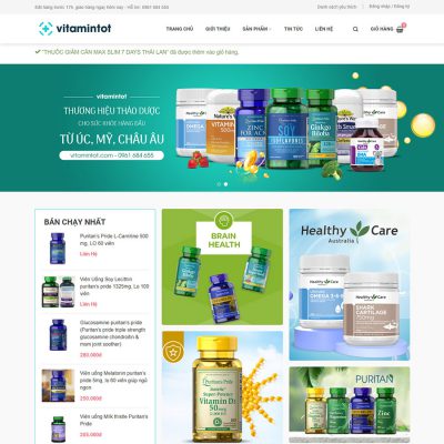 Mẫu website bán vitamin, thực phẩm chức năng